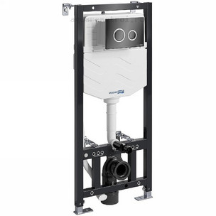 Инсталляция для подвесного унитаза Wasserkraft Aller 10TLT.010.ME.PB01 с кнопкой смыва