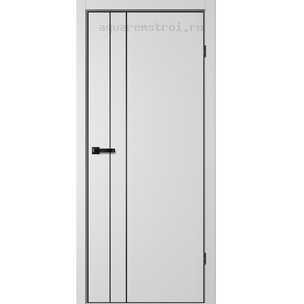 Межкомнатная дверь Flydoors TRINITY GVI TR-02 цвет сильвер (черный AL)