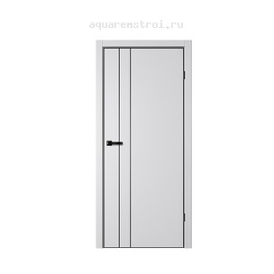 Межкомнатная дверь Flydoors TRINITY GVI TR-02 Сильвер (Черная AL)