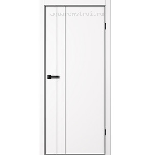 Межкомнатная дверь Flydoors TRINITY GVI TR-02 цвет арктик  (черный AL)