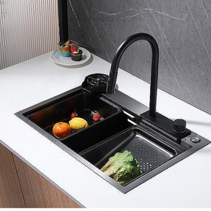 Кухонная мойка Abber Wasser Kreis AF2194B 68х46 см цвет черный