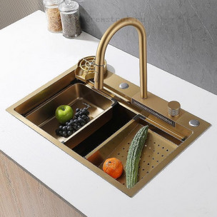 Кухонная мойка Abber Wasser Kreis AF2194G 68х46 см цвет золото