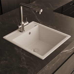 Кухонная мойка Abber Quarz AQ2901W 46х51 см цвет белый