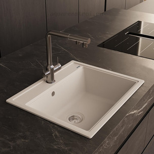 Кухонная мойка Abber Quarz AQ2902W 60х51 см цвет белый
