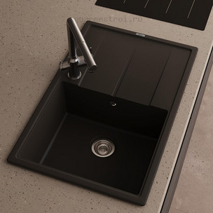 Кухонная мойка Abber Quarz AQ2904B 78х51 см цвет черный