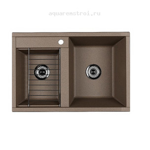 Кухонная мойка Aquaton Делия 78 DBL 1A723132DE250 цвет Серый шелк