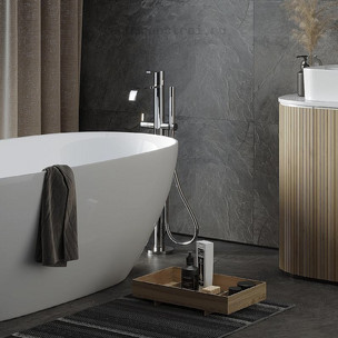 Керамогранит Kerranova Krater Dark Grey SR K-2212/SR/600x1200x10 60x120 см (1,44м²)