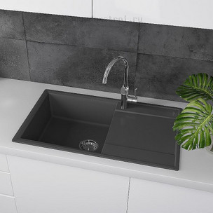 Кухонная мойка Lemark Imandra 84*50 см 9910031 цвет антрацит
