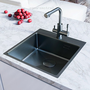 Кухонная мойка Lemark Janga 9936107 49х51 см цвет графит Кухонная мойка Lemark Janga 9936107 49х51 см цвет графит