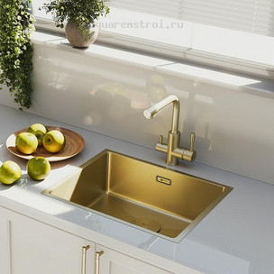 Кухонная мойка Lemark Olanga 9938126 54х44 см цвет светлое золото