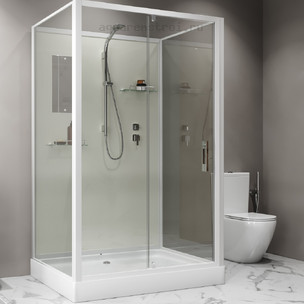 Душевая кабина без крыши Niagara Standart ST100/80/15Q/BK 100х80 см