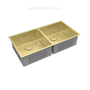 Кухонная мойка Lemark Proran 86.5х44 см 9936138 цвет золото