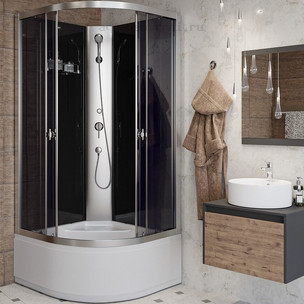 Душевая кабина без крыши Niagara Eco E80/40/TN/BK 80х80 см