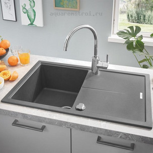 Кухонная мойка Grohe 31639AT0 K400 78x50 см цвет черный гранит