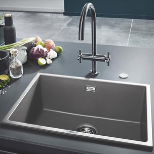 Кухонная мойка Grohe 31655AT0 K700 61x46 см цвет черный гранит Кухонная мойка Grohe 31655AT0 K700 61x46 см цвет черный гранит