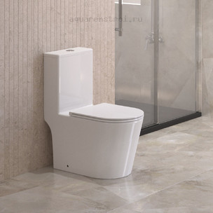Унитаз-моноблок с сиденьем микролифт BelBagno КОНТУР (TRE) BB673CP-MN-TOR/SC цвет белый
