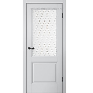Межкомнатная дверь Flydoors Mone M93 ПО Эмалит серебристый