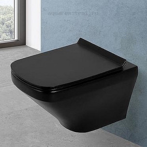 Унитаз подвесной с сиденьем микролифт BelBagno BB3201CHR-MB/BB3201SC-MB цвет черный