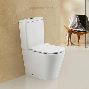 Унитаз-компакт с бачком без сиденья BelBagno Flay-R BB2149CPR/BB2149T