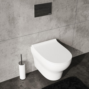 Унитаз подвесной с сиденьем микролифт Wasserkraft Berkel H001.E034 цвет белый