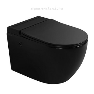 Унитаз подвесной с сиденьем микролифт Abber Bequem AC1108PMB цвет черный