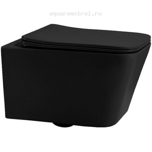 Унитаз подвесной с сиденьем микролифт Abber Rechteck AC1201MB цвет черный