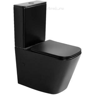 Унитаз-компакт с бачком и сиденьем микролифт Abber Rechteck AC1210TMB цвет черный