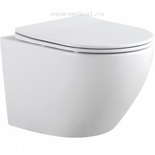Унитаз подвесной с сиденьем микролифт Aquanet Cetus 2.0 Rimless 243541 цвет белый