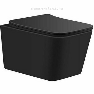 Унитаз подвесной с сиденьем микролифт Aquanet Tavr 2.0 W MB Rimless 279092 цвет черный матовый