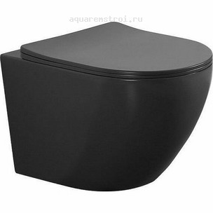 Унитаз подвесной с сиденьем микролифт Aquanet Cetus 2.0 W MB Rimless 279091 цвет черный