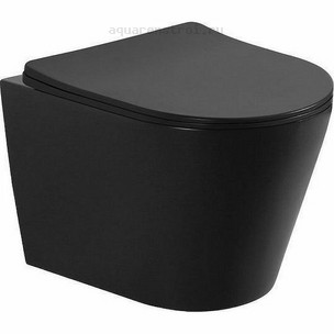 Унитаз подвесной с сиденьем микролифт Aquanet Atago 2.0 W MB Rimless 279090 цвет черный