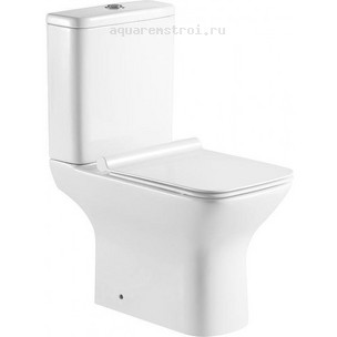 Унитаз-компакт с бачком и сиденьем микролифт Aquanet Cube 2-C CL-12288 257422 цвет белый