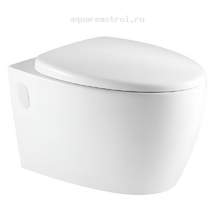 Унитаз подвесной с сиденьем микролифт AVS Эллипс 801-0043-P-R-GW цвет белый