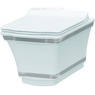 Унитаз подвесной без сиденья Boheme Hermitage 951-CR цвет белый с узором