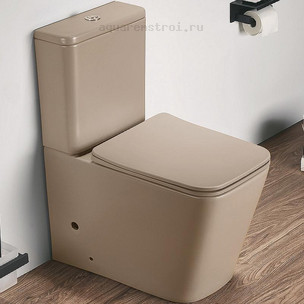 Унитаз-компакт с бачком и сиденьем микролифт CeramaLux 2170AXMC цвет капучино