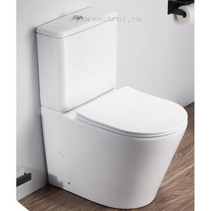 Унитаз-компакт с бачком и сиденьем микролифт CeramaLux NS2179 цвет белый