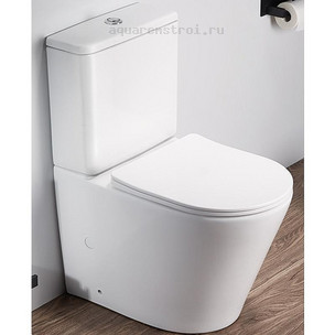 Унитаз-компакт с бачком и сиденьем микролифт CeramaLux 2179XMW цвет белый