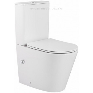 Унитаз-компакт с бачком и сиденьем микролифт CeramaLux 2179-BD цвет белый
