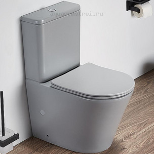 Унитаз-компакт с бачком и сиденьем микролифт CeramaLux 2179XMH цвет светло-серый