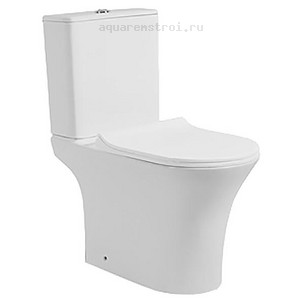 Унитаз-компакт с бачком и сиденьем микролифт CeramaLux 1217-P цвет белый