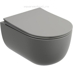 Унитаз подвесной с сиденьем микролифт Ceramicanova Modena Rimless CN6063MH цвет антрацит