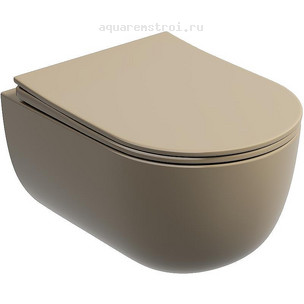 Унитаз подвесной с сиденьем микролифт Ceramicanova Modena Rimless CN6063MC цвет капучино