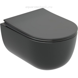 Унитаз подвесной с сиденьем микролифт Ceramicanova Modena Rimless CN6063MDH цвет темный антрацит
