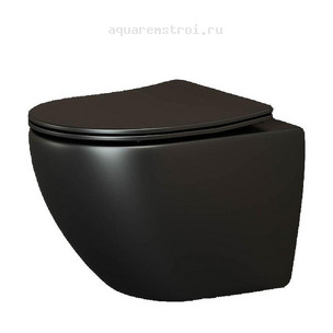 Унитаз подвесной с сиденьем микролифт Ceramicanova Metropol CN4002MB цвет черный