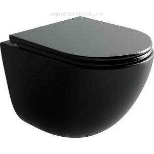 Унитаз подвесной с сиденьем микролифт Ceramicanova Vogue CN4008TMB цвет черный