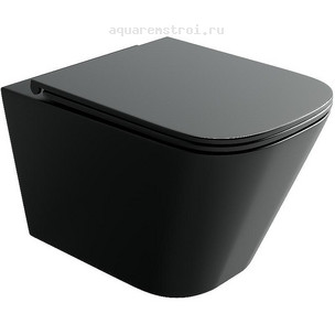 Унитаз подвесной с сиденьем микролифт Ceramicanova Vogue CN4009TMB цвет черный