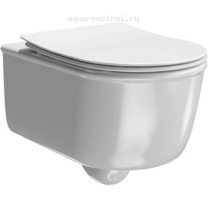 Унитаз подвесной с сиденьем микролифт Kerama Marazzi KMEL WC53GWH2 цвет белый