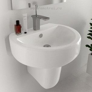 Раковина на полупьедестале Sanita Luxe Best 55 WB.PD/Best/55-C/ WHT.G/S1 цвет белый